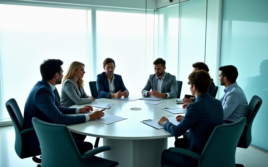 Team calibration session around table