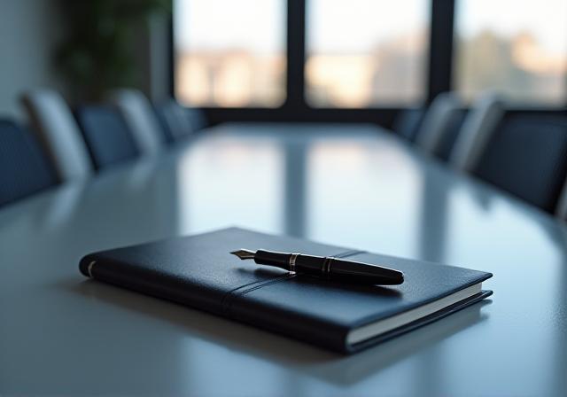 Executive board meeting discussing high-level brand strategy